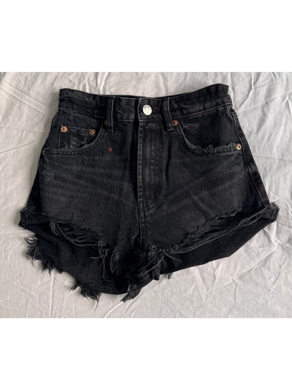 Zara High Rise Denim Shorts USA 0/EUR 32